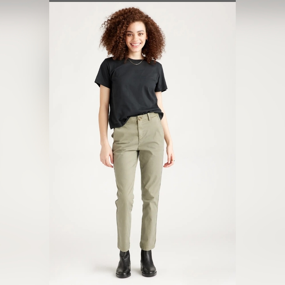 Quince Olive Stretch Cotton Twill Girlfriend Chino Pants 26 NWT